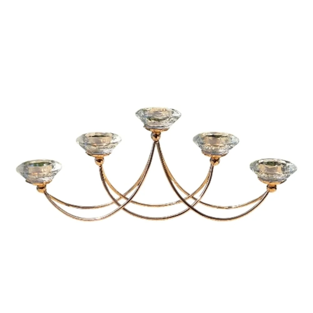 Crystal and Metal Candle Holder ~ Tealight Candelabra